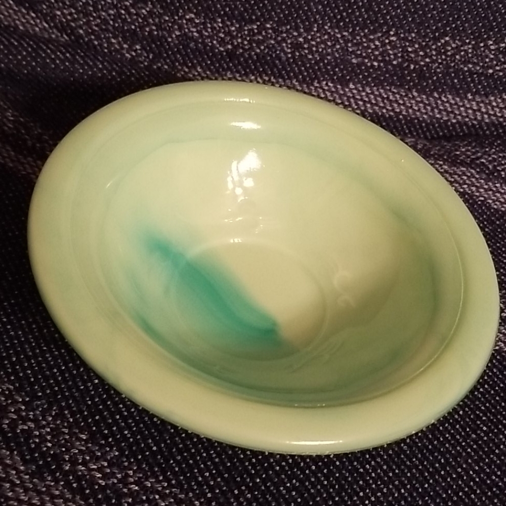 Avon Slag Glass Jadeite Pitcher with Basin Bowl - Picture 4 of 11